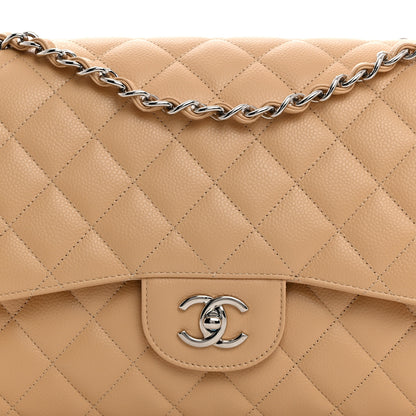Chanel Caviar Quilted Jumbo Double Flap Beige Clair 8 of 10