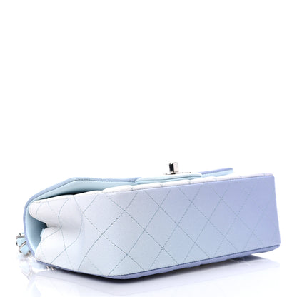 Chanel Perforated Lambskin Quilted Mini Rectangular Flap Light Blue Light Purple White 4 of 9