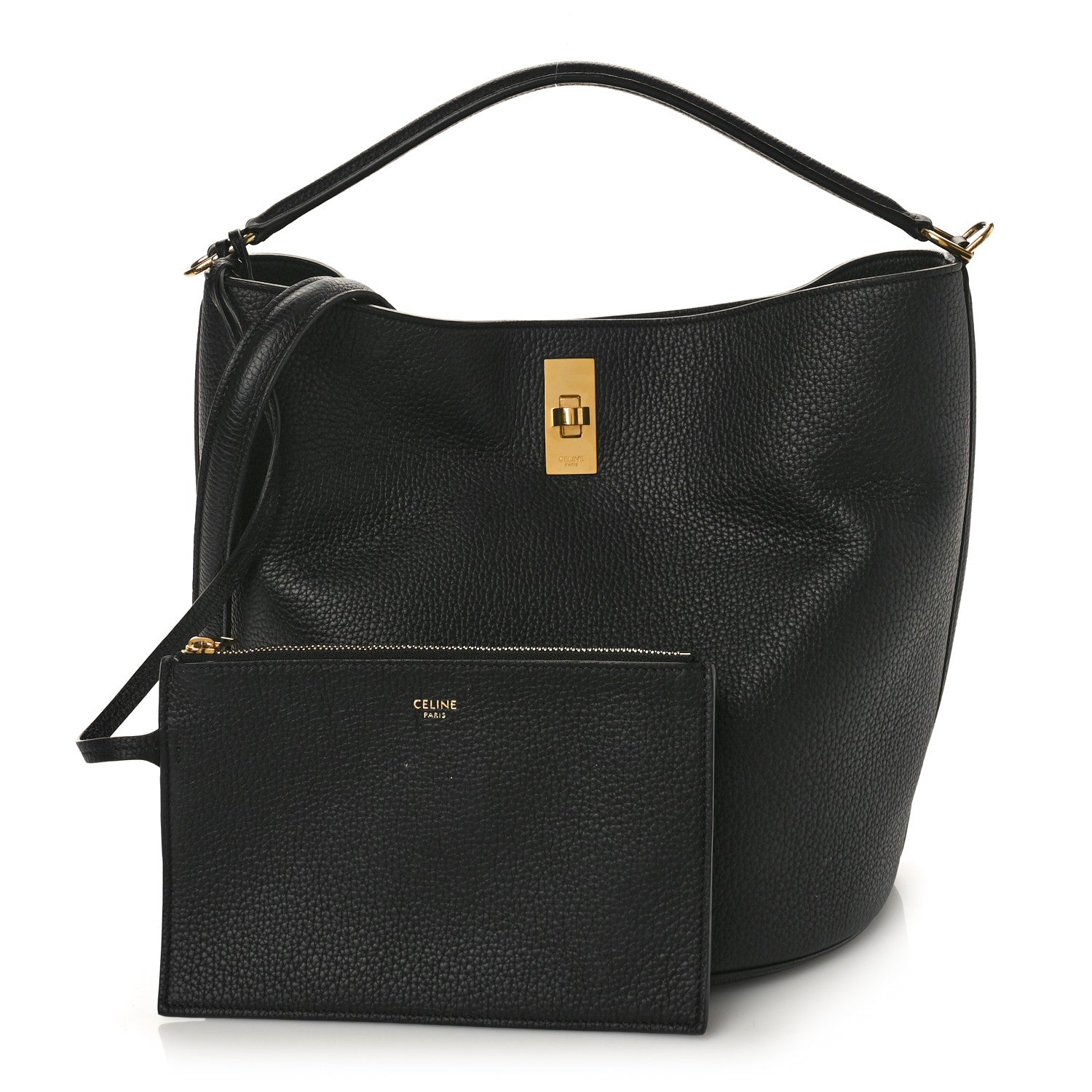 Celine Supple Grained Calfskin Bucket 16 Bag Black 1 of 8