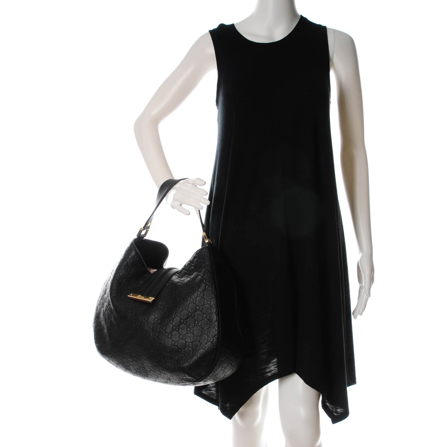 Guccissima Large New Ladies Web Hobo Black