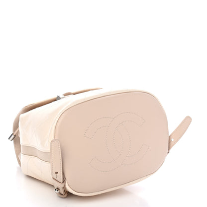 Chanel Crumpled Grained Calfskin Quilted Backpack Beige Ivory 3 of 4