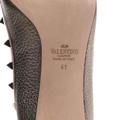 Valentino Garavani Metallic Pebbled Calfskin Rockstud 85mm Pumps 41 Sasso Poudre 8 of 10