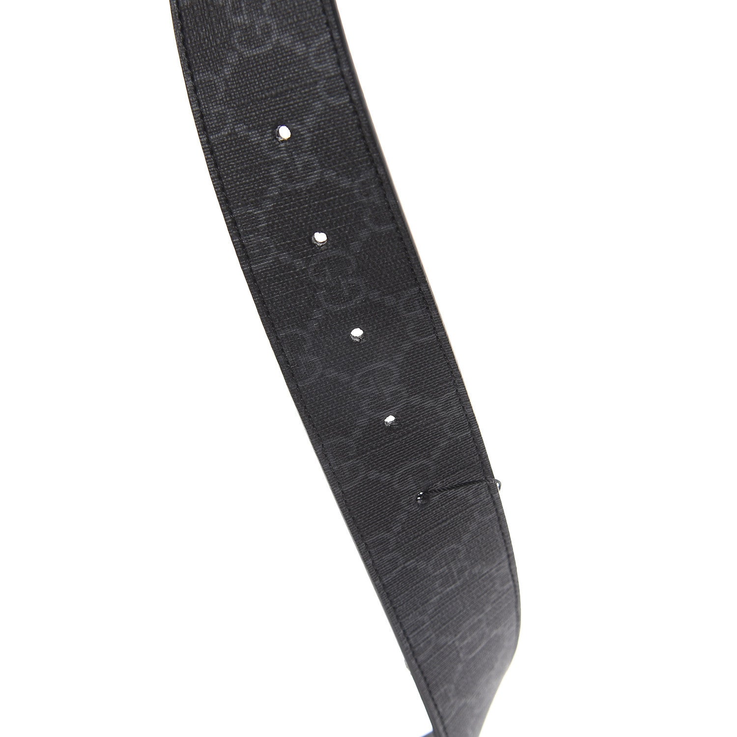 Gucci GG Supreme Monogram Selleria Calfskin Interlocking G 40mm Belt 115 46 Black 3 of 5