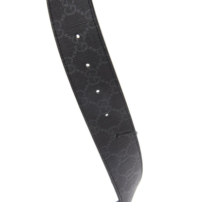 Gucci GG Supreme Monogram Selleria Calfskin Interlocking G 40mm Belt 115 46 Black 3 of 5