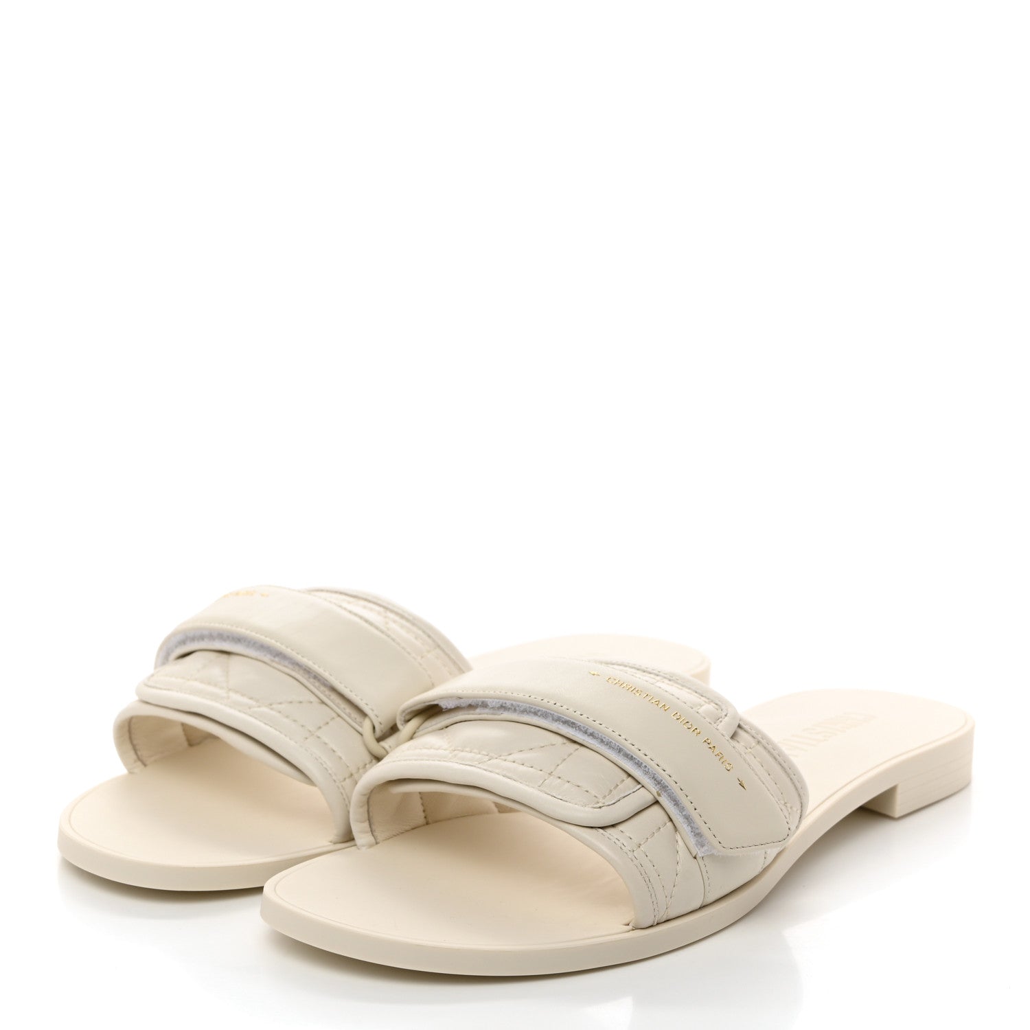 Christian Dior Rubber Macrocannage Dio(r)evolution Slide Sandals 41 Off White 3 of 8
