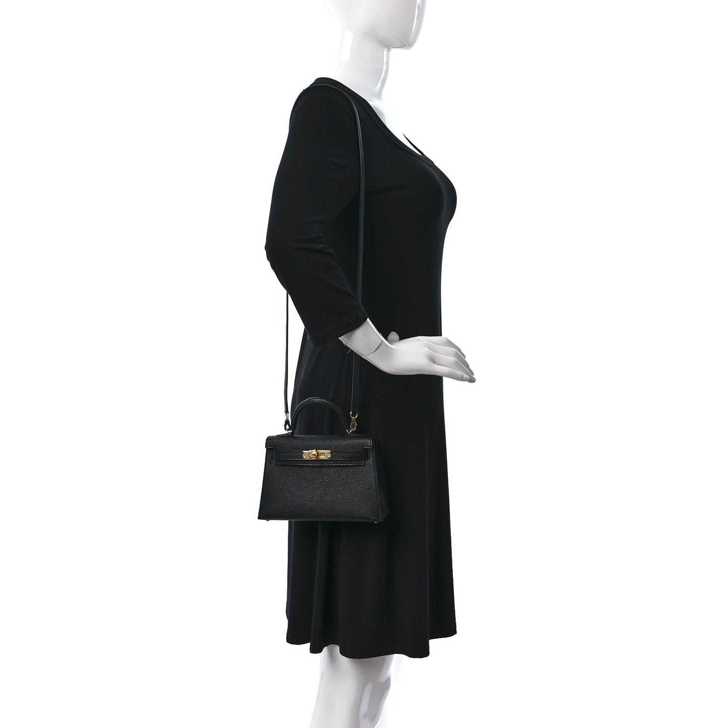 Chevre Mysore Horseshoe Mini Kelly Sellier 20 Black Rouge De Coeur