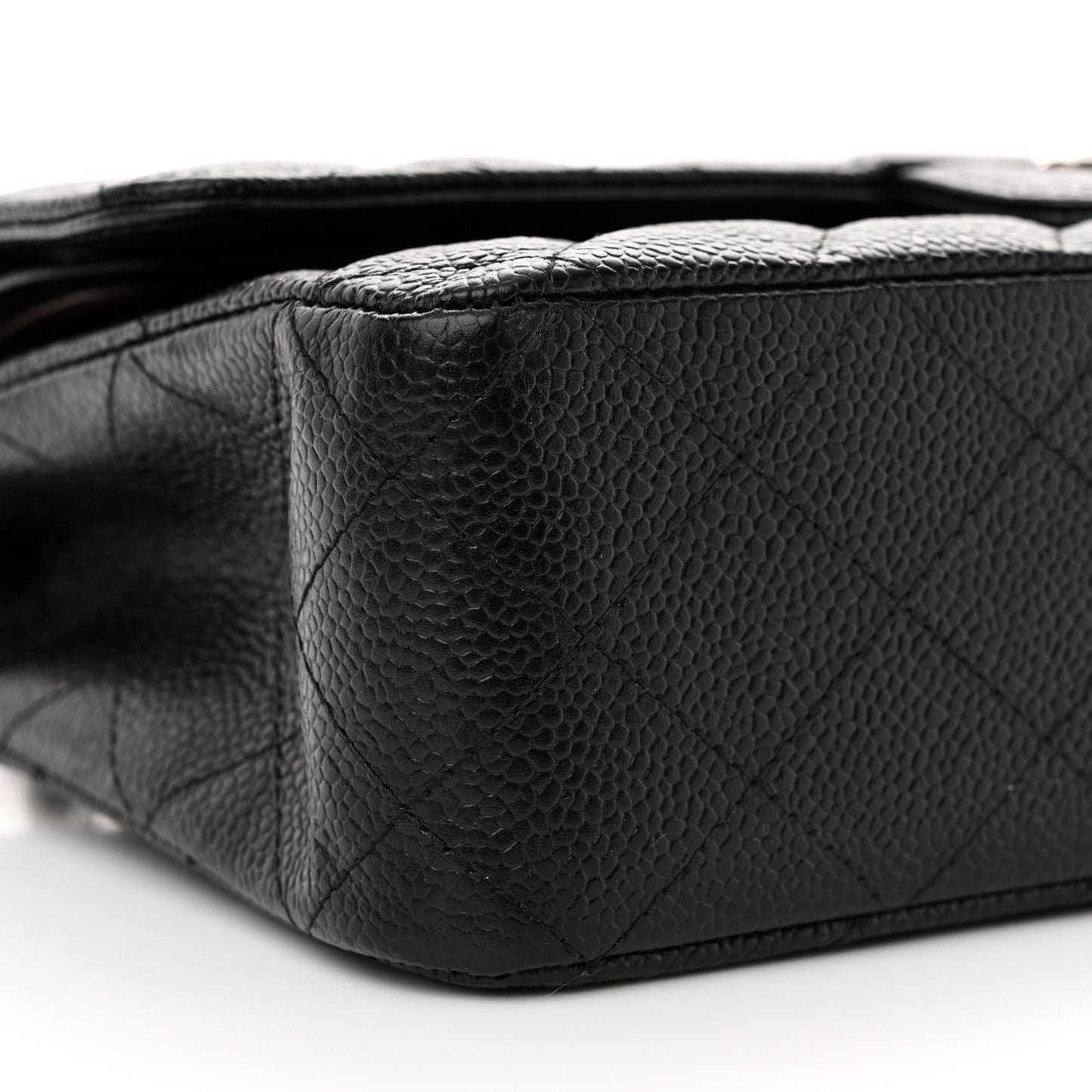 Caviar Quilted Medium Double Flap Black
