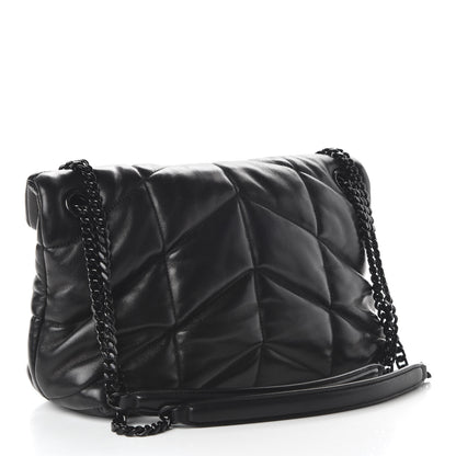 Saint Laurent Lambskin Quilted Small Loulou Puffer Monogram Chain Satchel Black 3 of 9