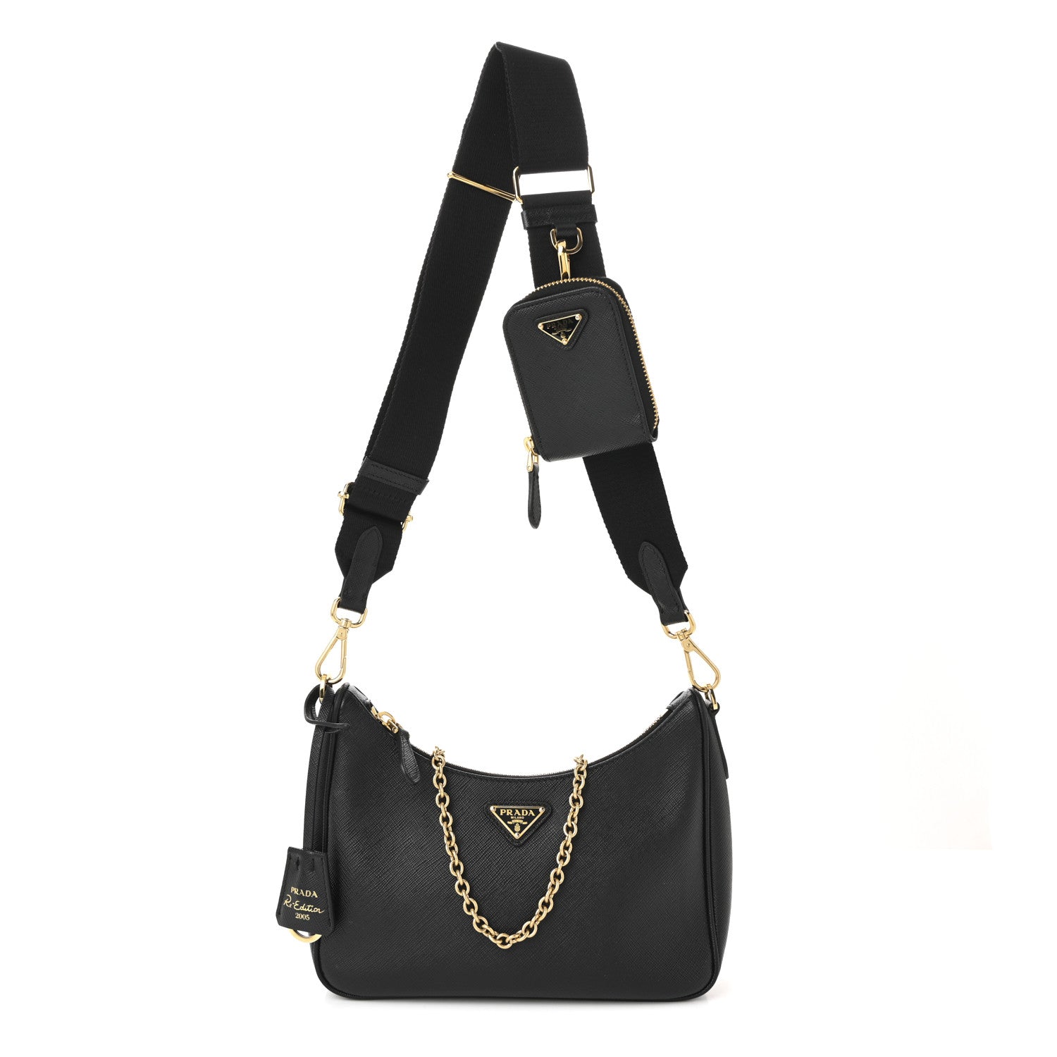Prada Saffiano Lux Re-Edition 2005 Shoulder Bag Black 1 of 11