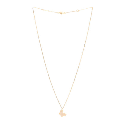 Van Cleef & Arpels 18K Yellow Gold Mother of Pearl Sweet Alhambra Butterfly Pendant Necklace 3 of 5