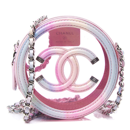 Chanel PVC Lambskin Filigree Round Clutch With Chain Pink 1 of 10