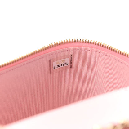 Chanel Lambskin Camellia Embossed Small Vanity Case With Chain Pink 7 of 10