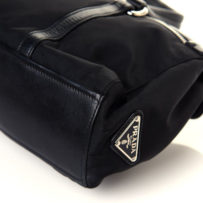 Prada Tessuto Nylon Nappa Foldover Pushlock Satchel Black 10 of 14