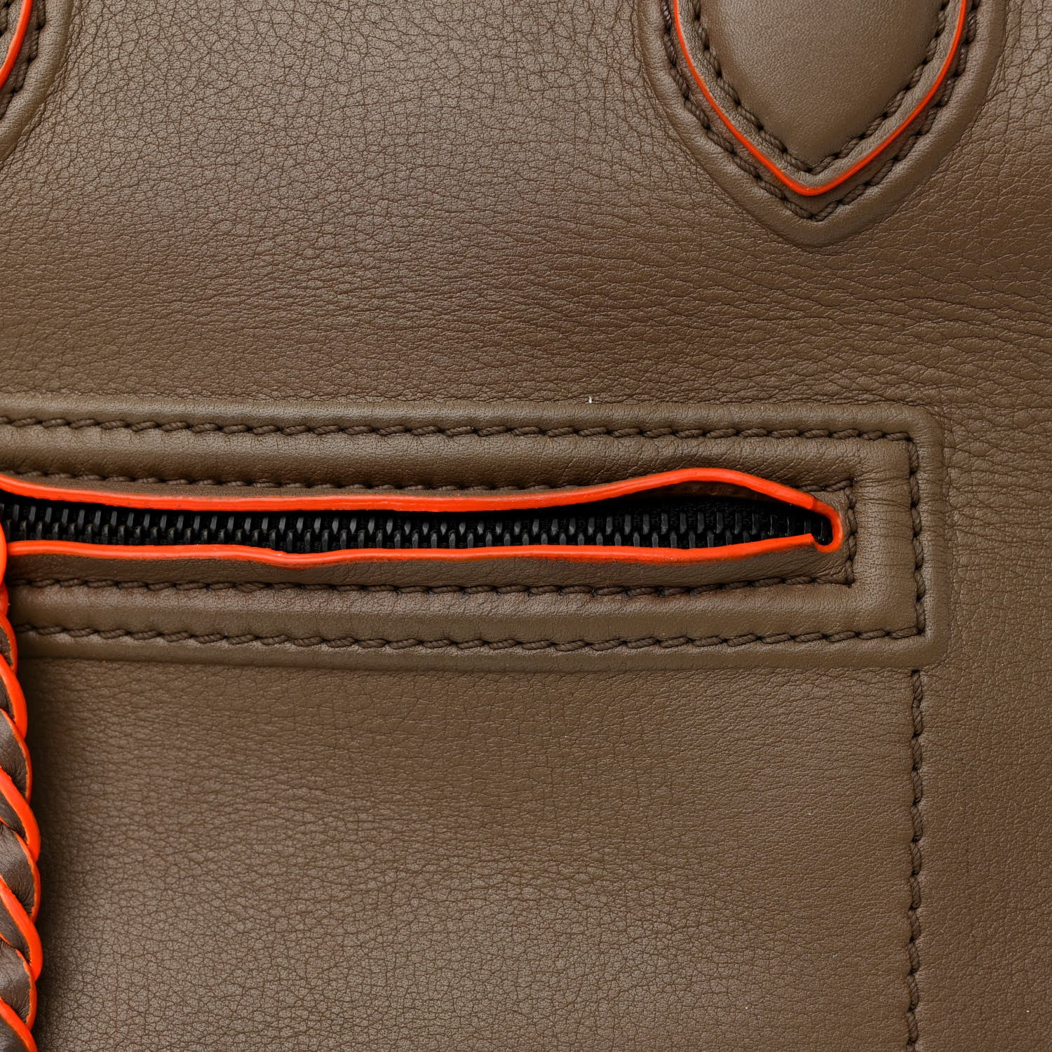 Celine Supple Calfskin Medium Phantom Luggage Grey Orange 14 of 16