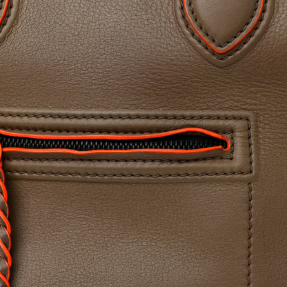 Celine Supple Calfskin Medium Phantom Luggage Grey Orange 14 of 16