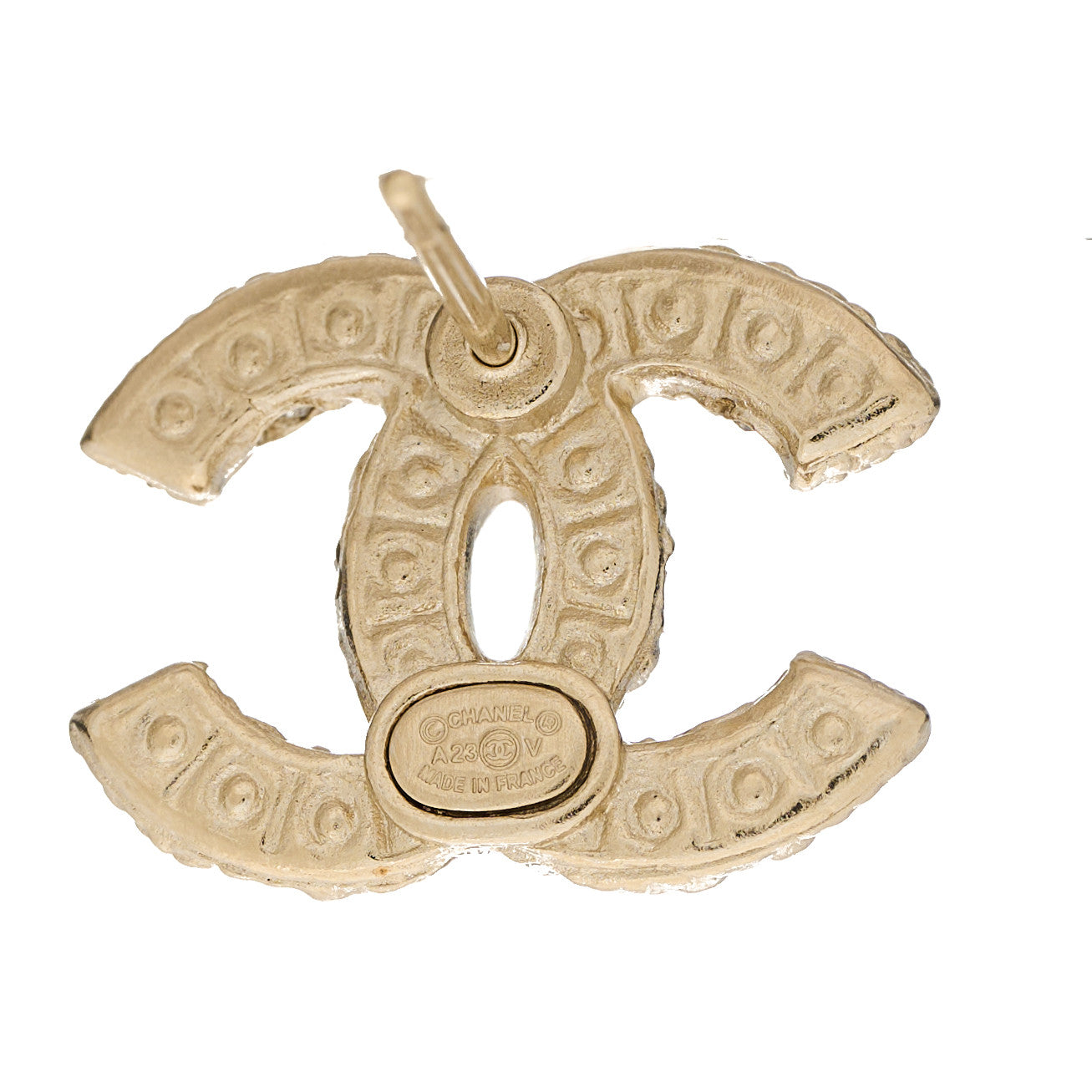 Chanel Pearl Studded CC Earrings Gold 4 of 5