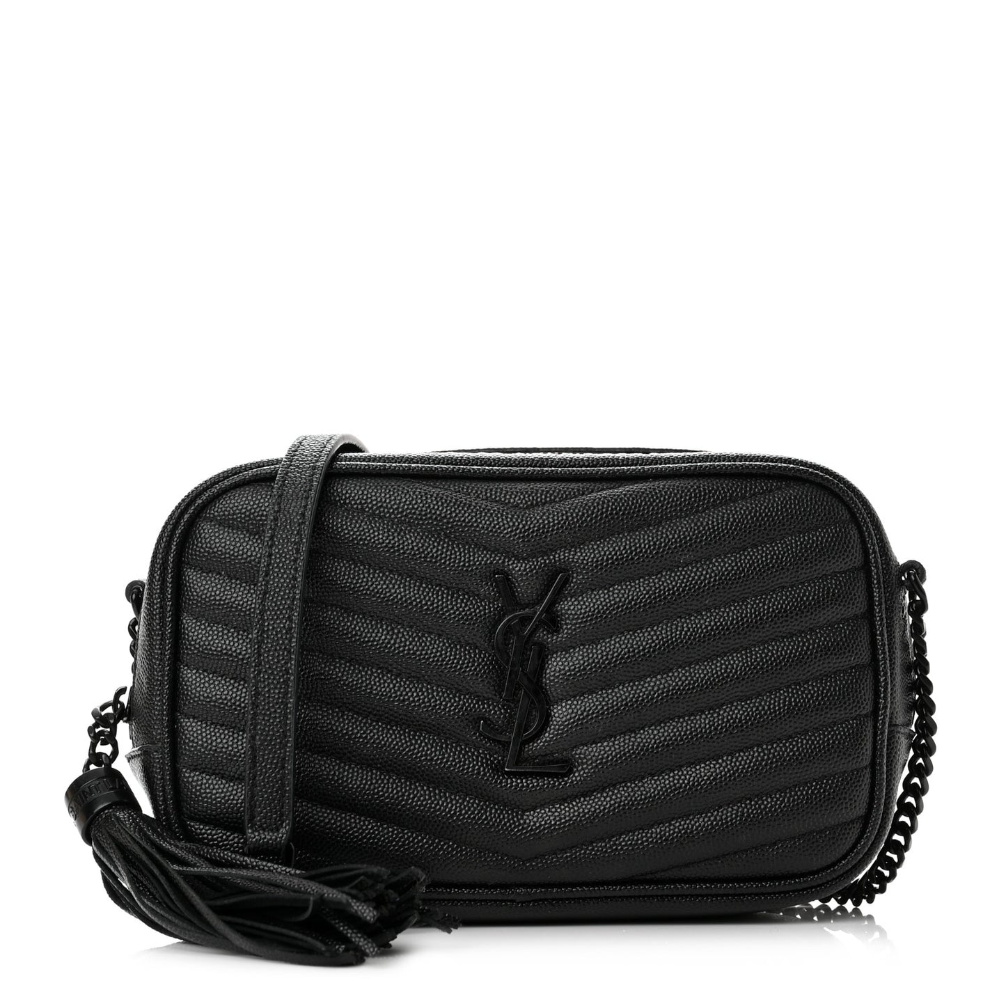 Grain De Poudre Matelasse Monochrome Monogram Mini Lou Camera Bag Black