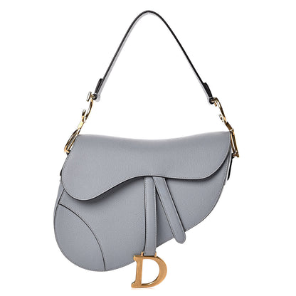 Christian Dior Grained Calfskin Saddle Bag Sky Blue 1 of 8