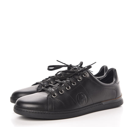 Gucci Calfskin Womens Interlocking G Sneakers 39 Black 3 of 11