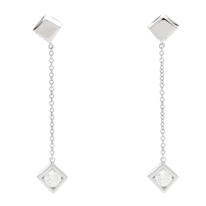 Tiffany 18K White Gold Diamond Frank Gehry Torque Drop Earrings 1 of 5