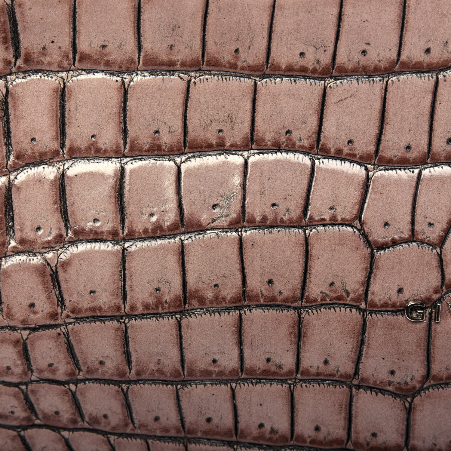 Givenchy Calfskin Crocodile Embossed Medium Pandora Taupe 13 of 20