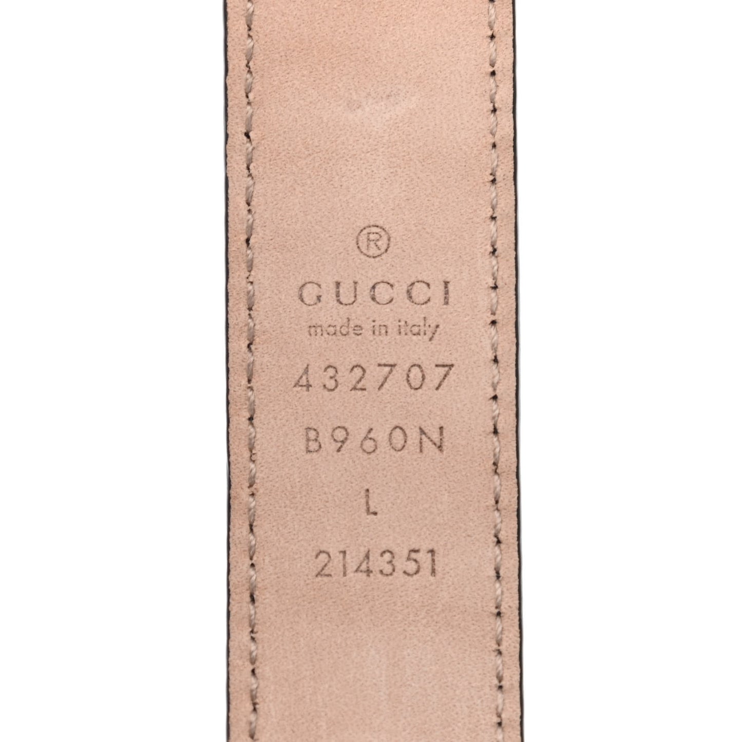 Calfskin Double G 20mm Kids Belt L Black