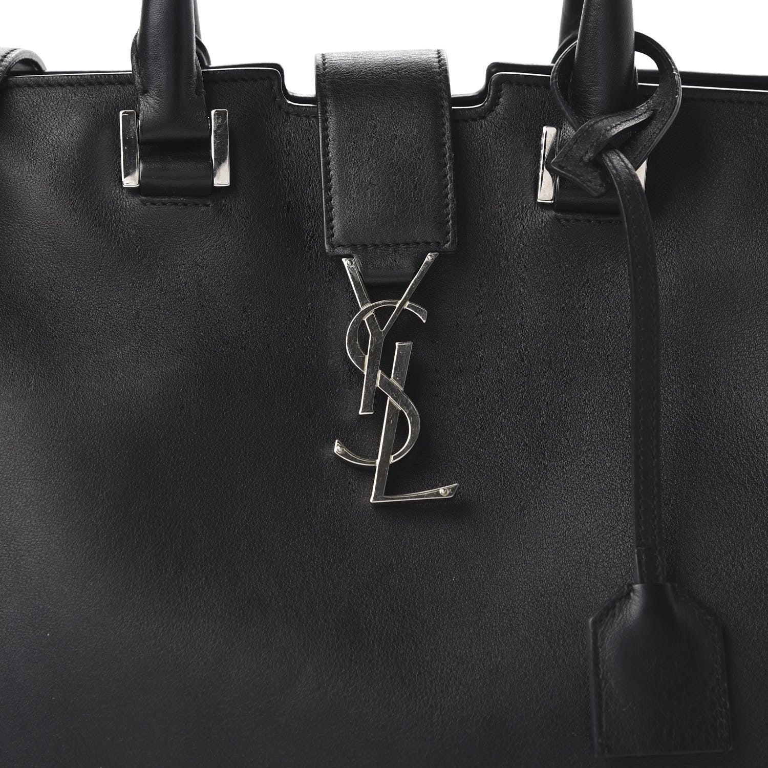 Saint Laurent Smooth Calfskin Small Monogram Cabas Black 9 of 9