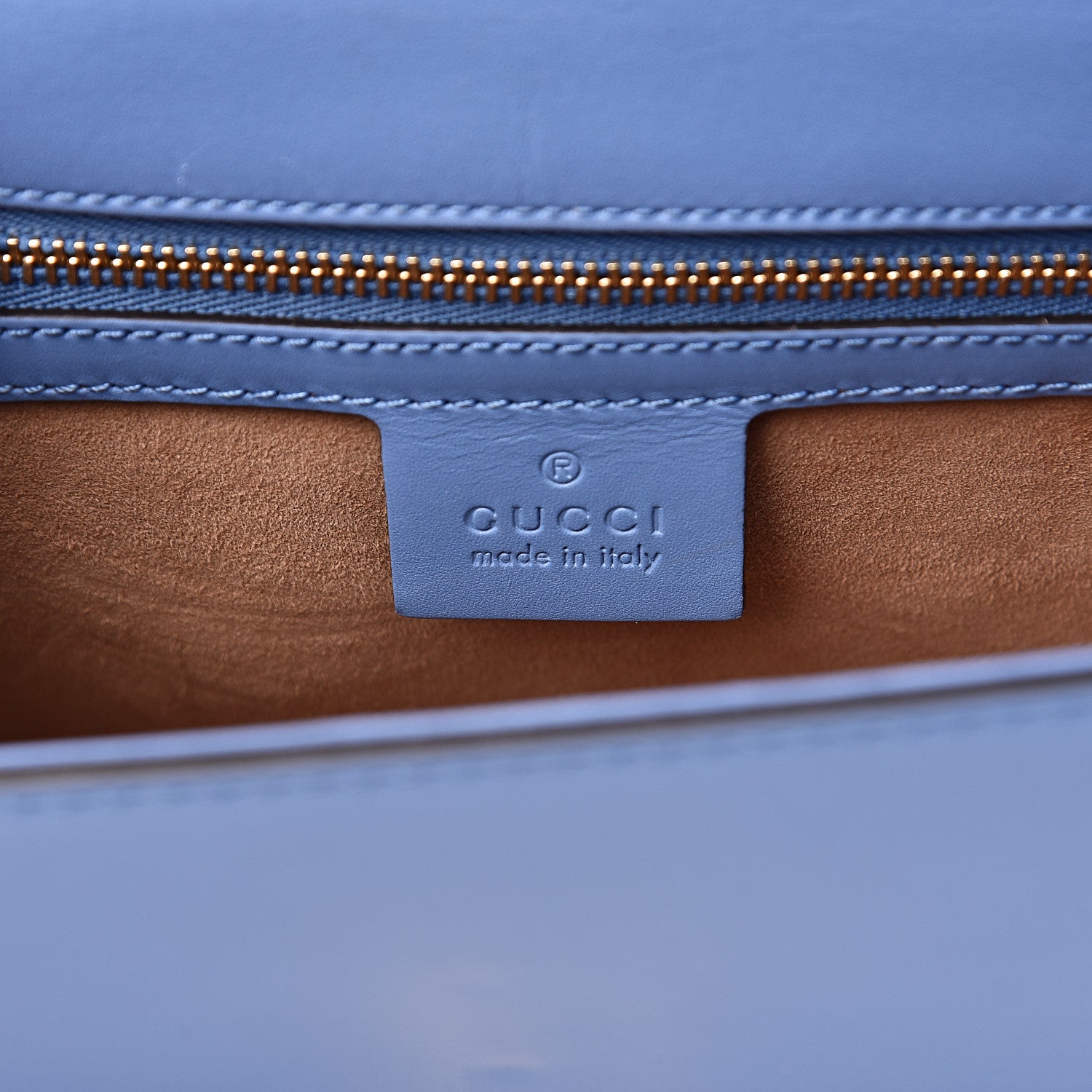 Gucci Calfskin Small Sylvie Shoulder Bag Clear Sky Blue 5 of 14