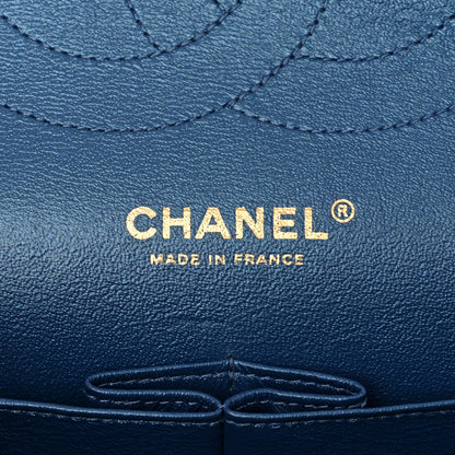 Chanel Iridescent Caviar Quilted Jumbo Double Flap Dark Blue 6 of 11