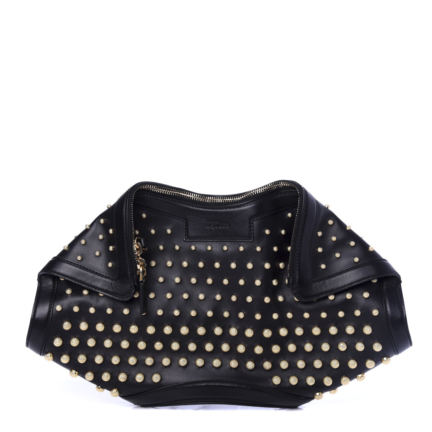 Alexander McQueen Calfskin Studded De Manta Clutch Black 1 of 7