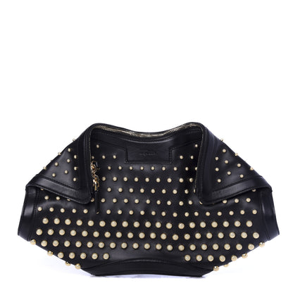 Alexander McQueen Calfskin Studded De Manta Clutch Black 1 of 7