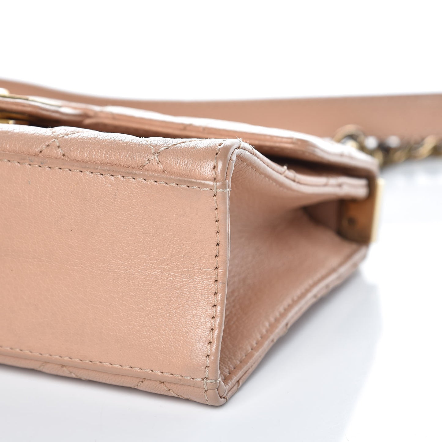Goatskin Quilted Rita Flap Beige