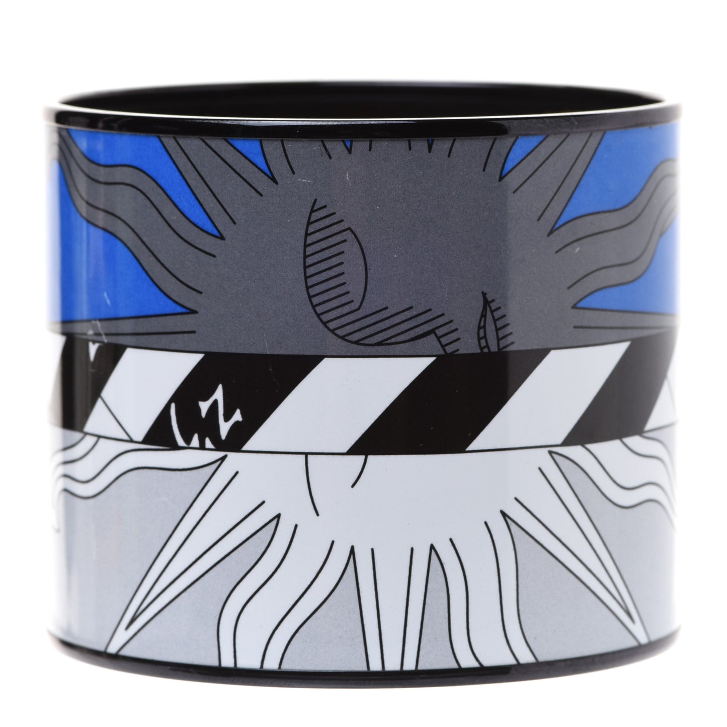 Enamel Printed Mega Wide Astrologie Bracelet 65 Bleu