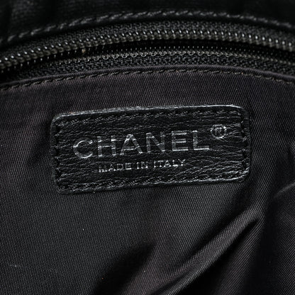 Chanel Coated Canvas Quilted Large Paris Biarritz Tote Black 8 of 14
