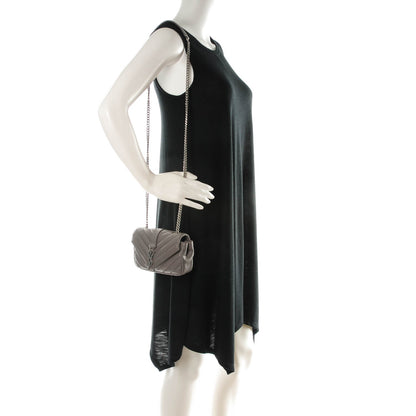 Saint Laurent Sheepskin Matelasse Chevron Monogram Classic Baby Chain Bag Fog 2 of 7