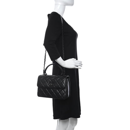 Chanel Lambskin Quilted Small Trendy CC Dual Handle Flap Bag So Black 2 of 10