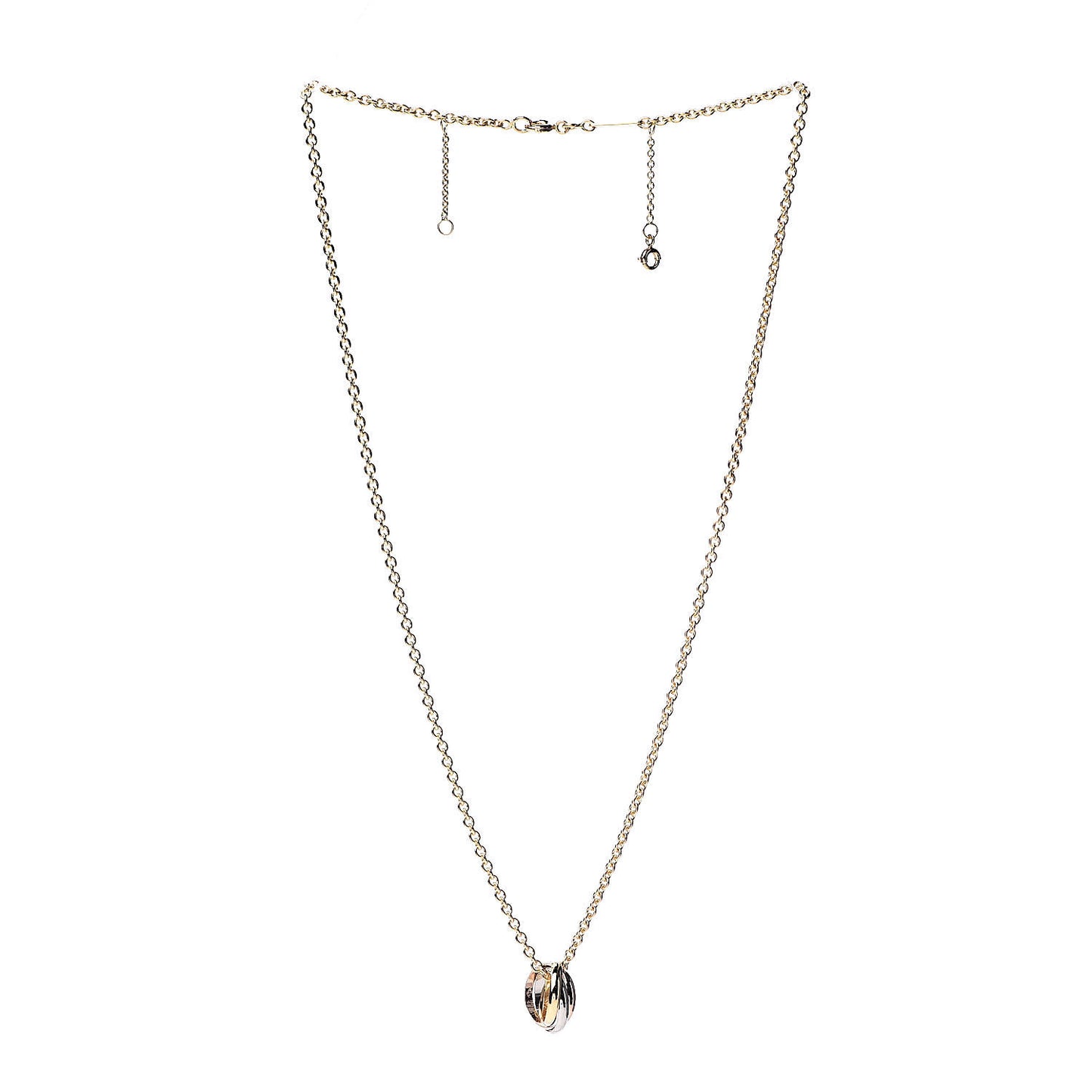 18K Pink Yellow White Gold Baby Trinity Pendant Necklace