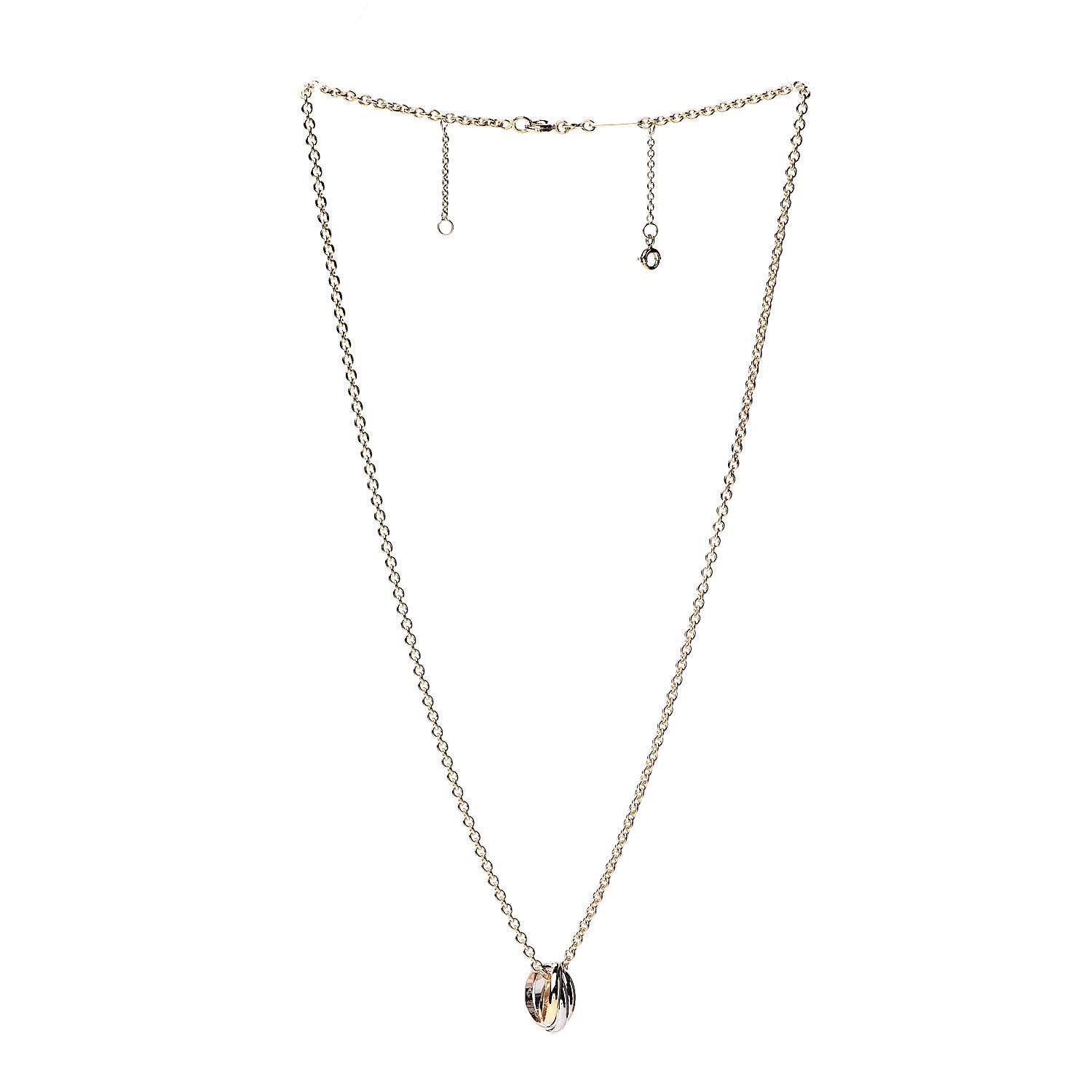 Cartier 18K Pink Yellow White Gold Baby Trinity Pendant Necklace 3 of 9