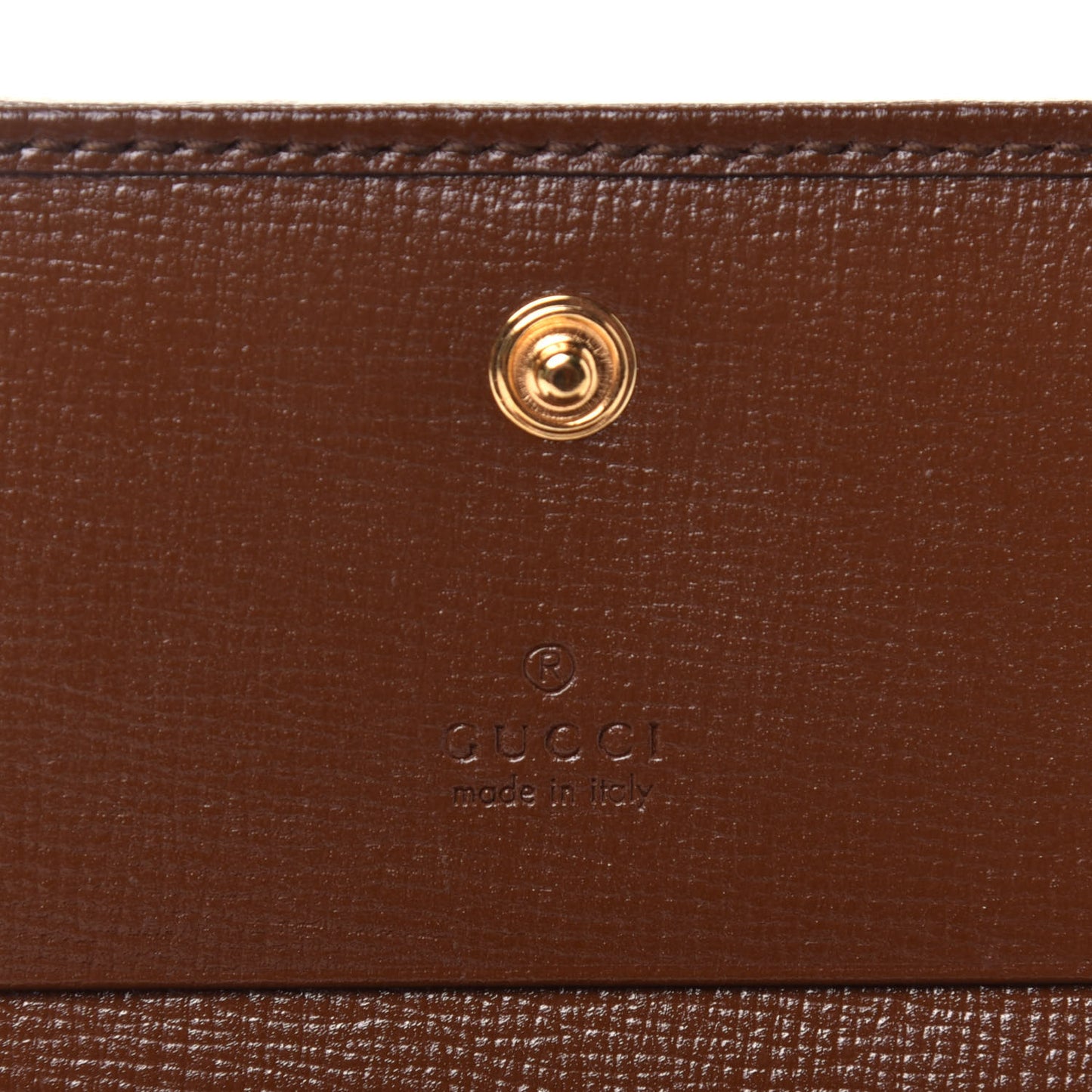 GG Supreme Monogram Horsebit 1955 Card Case Wallet Beige Ebony Brown Sugar