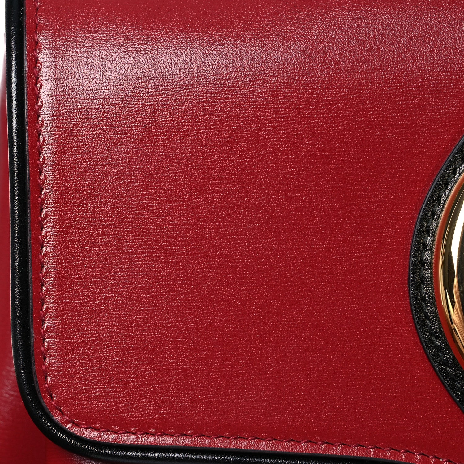 Gucci Vitello Palmellato Lux Bi-Color Small Arli Flap Shoulder Bag New Cherry Red Black 8 of 14