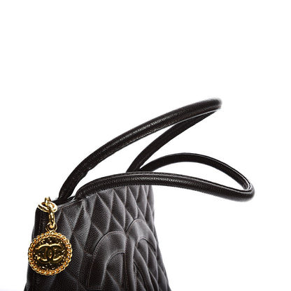 Chanel Caviar Quilted Medallion CC Tote Dark Brown 10 of 10