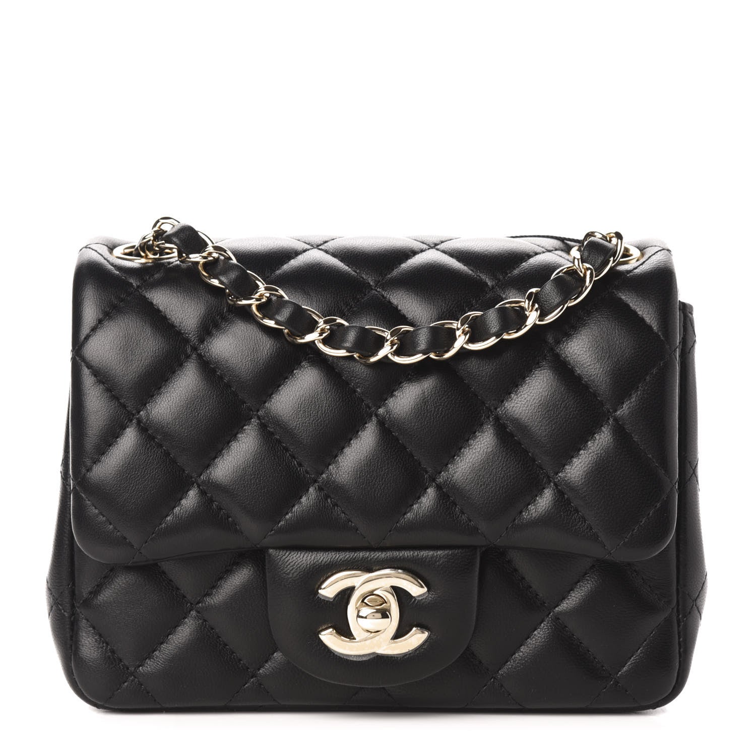 Chanel Lambskin Quilted Mini Square Flap Black 1 of 10