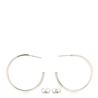 Tiffany Sterling Silver Medium Narrow 1837 Hoop Earrings 3 of 4