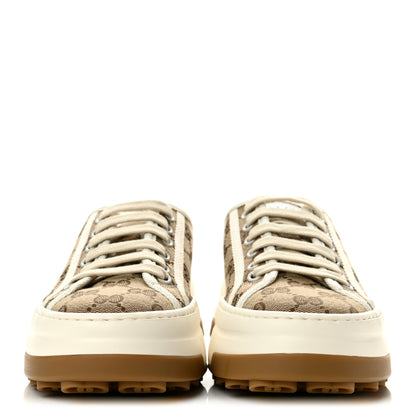 Gucci GG Monogram Womens 1977 Tennis Platform 52mm Sneakers 36.5 Beige Ebony Mystic White 3 of 10