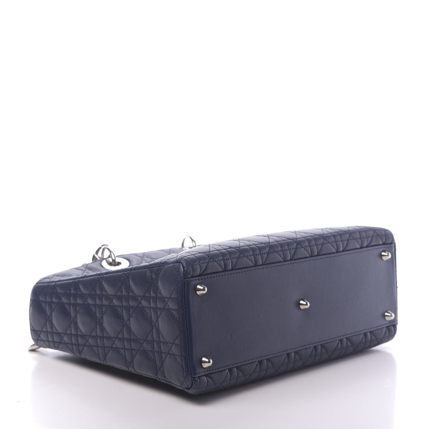 Lambskin Cannage Large Lady Dior Navy Blue