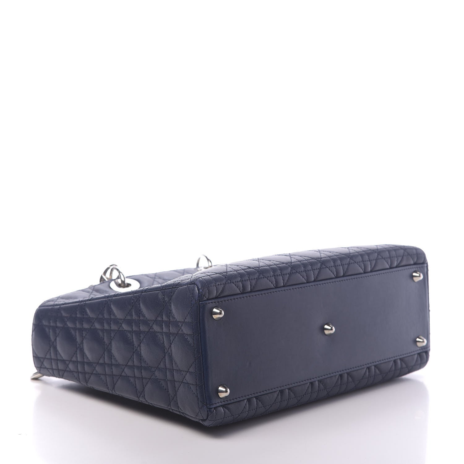 Christian Dior Lambskin Cannage Large Lady Dior Navy Blue 4 of 11