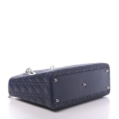 Christian Dior Lambskin Cannage Large Lady Dior Navy Blue 4 of 11