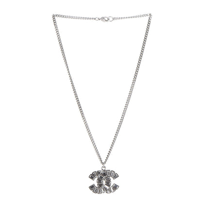 Chanel Baguette Crystal CC Necklace Silver 3 of 6