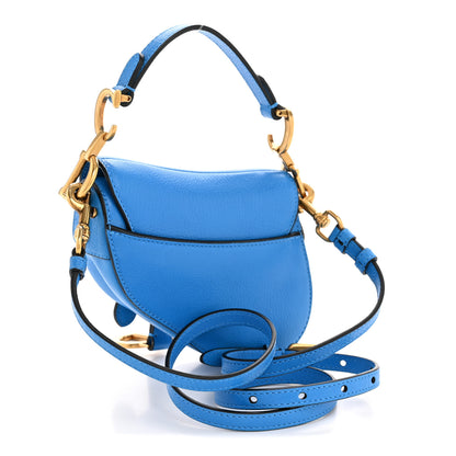 Christian Dior Goatskin Micro Saddle Bag With Strap Blue 3 of 11
