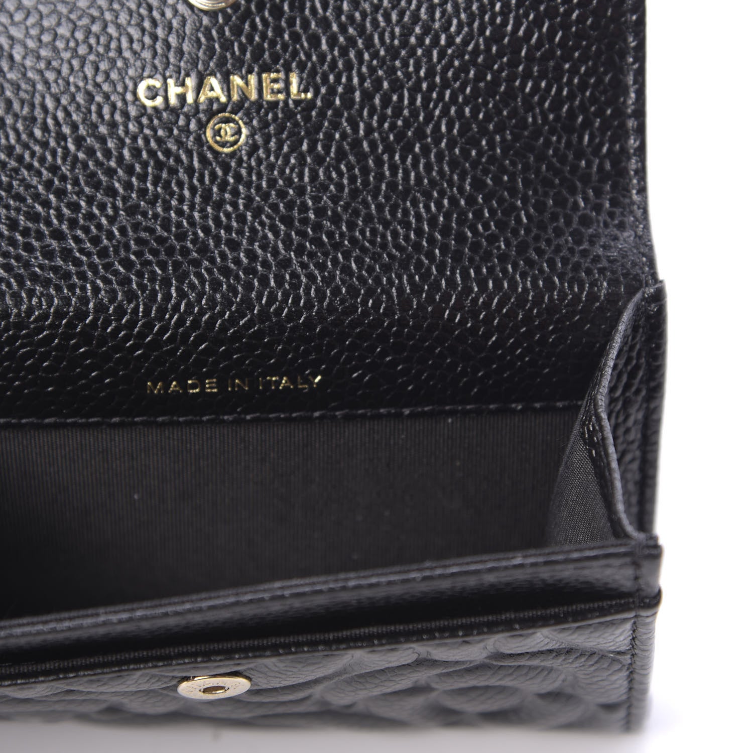 Chanel Caviar Camellia Embossed Card Holder Wallet Black 8 of 10